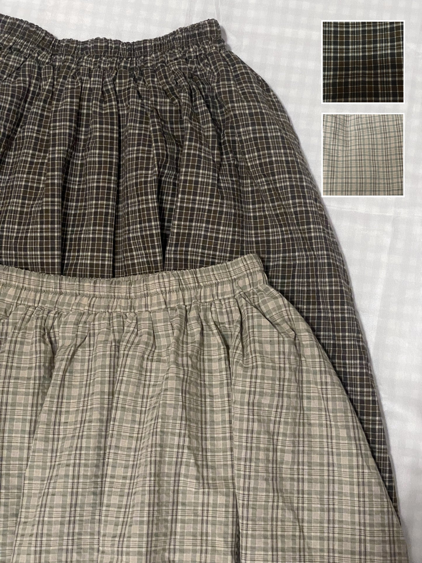 獨家!大地色tone🧋格子雲朵泡泡裙|2色入