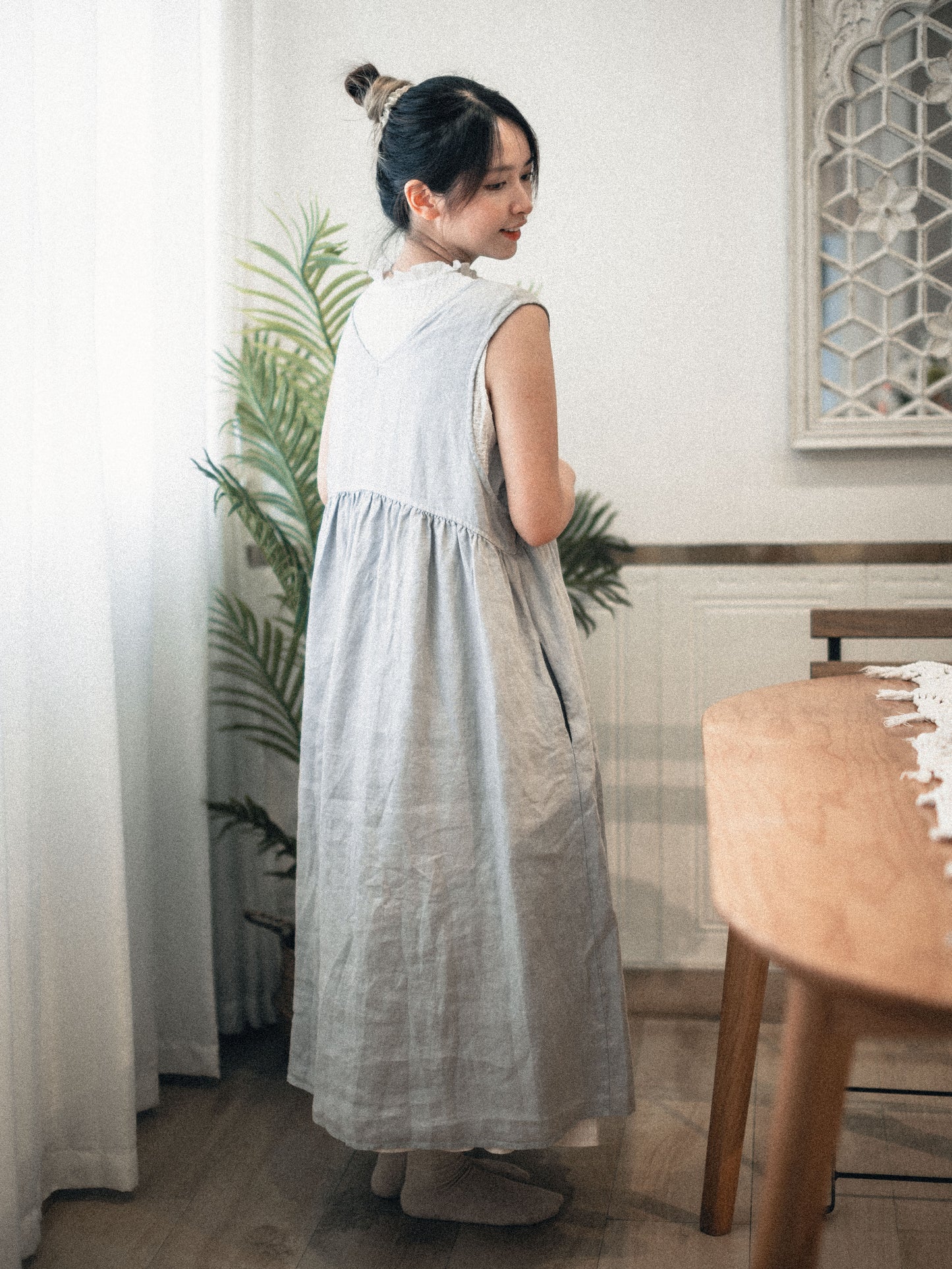 無印風.麻質交疊布OPS|2色入