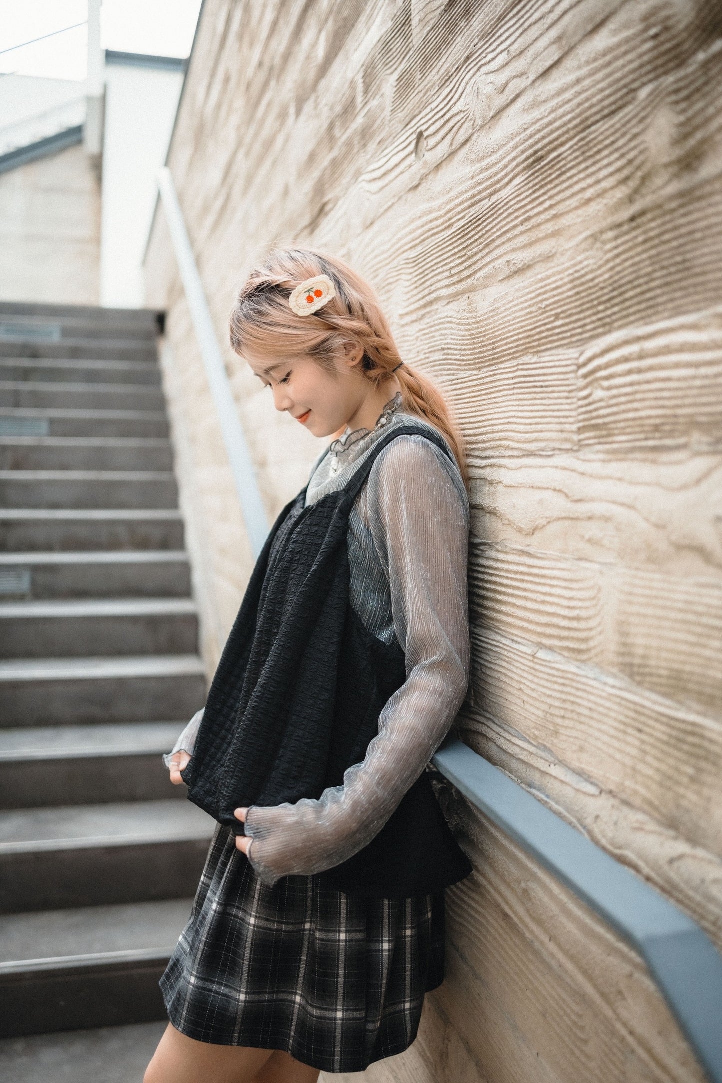 多穿法!泡泡格綁帶背心外搭|4色入