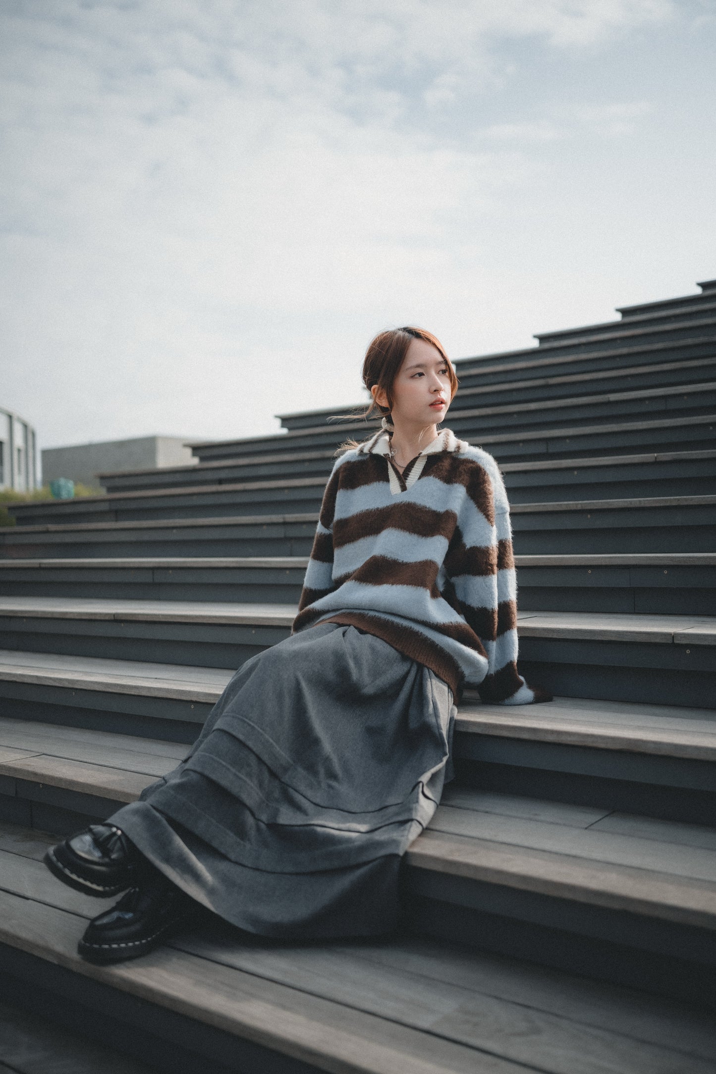 灰色系🩶褶褶層半身裙|2色入