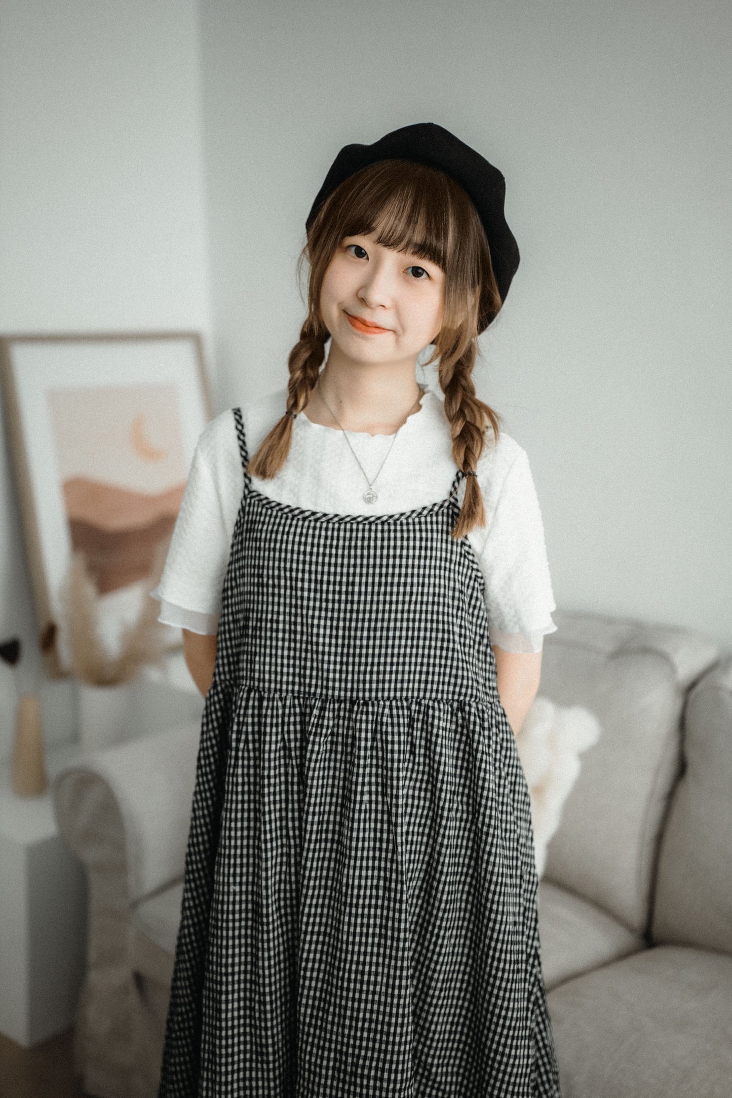 超甜💗 元気綁帶格子吊帶蛋糕OPS|2色入