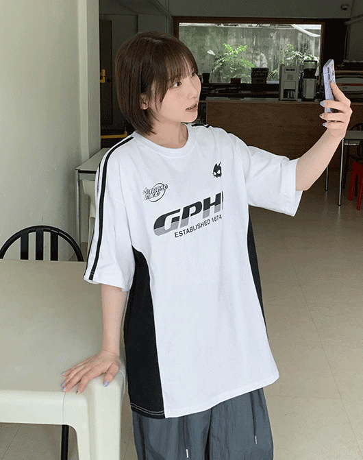 GPHI印字運動風T-shirt|3色入
