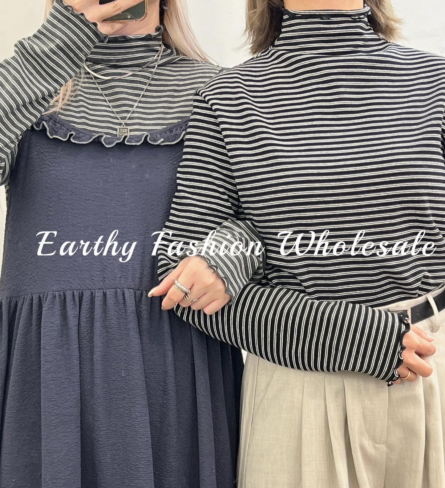 小企領條紋滾邊打底|5色入