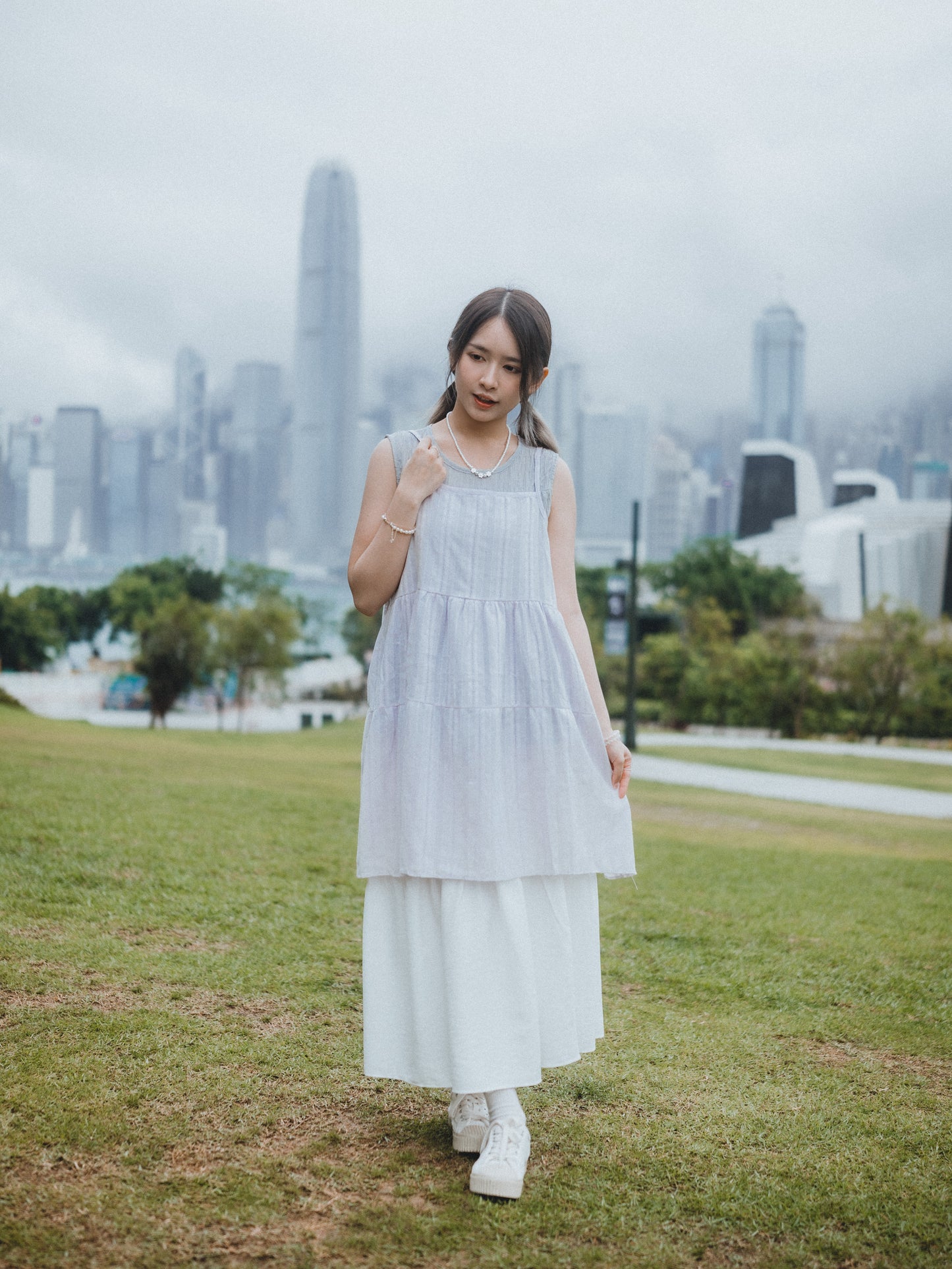 百搭疊穿暗花吊帶背心裙|3色入