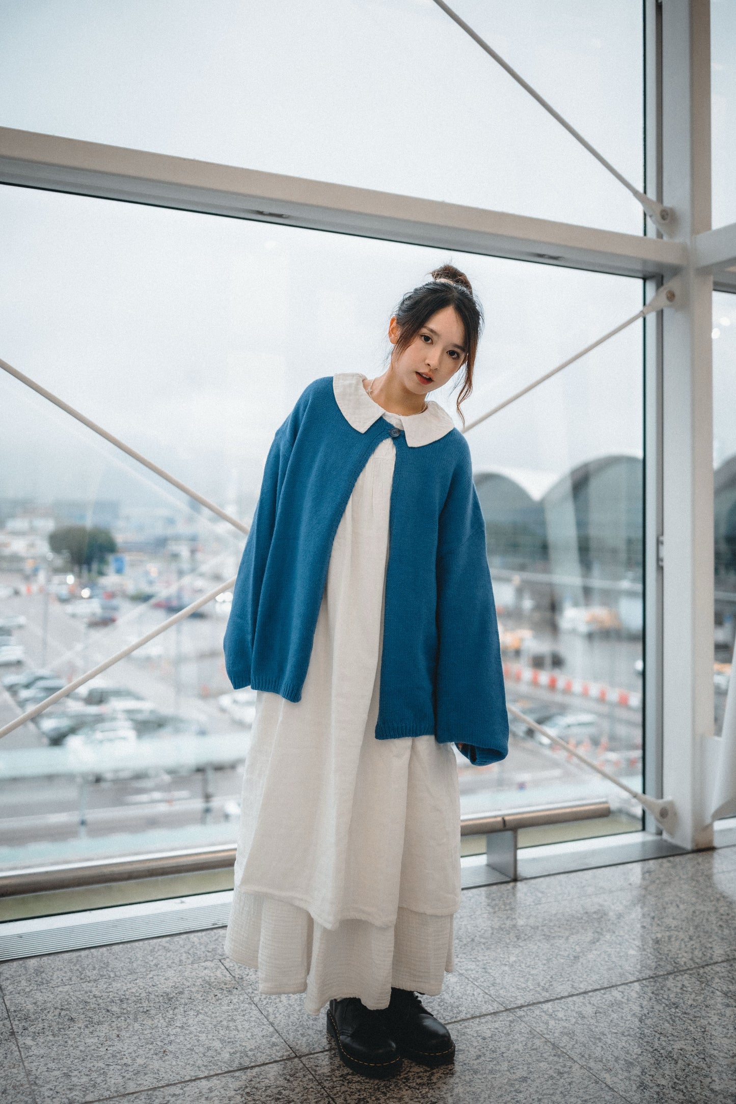 單鈕寬版針織毛衣外套|2色入