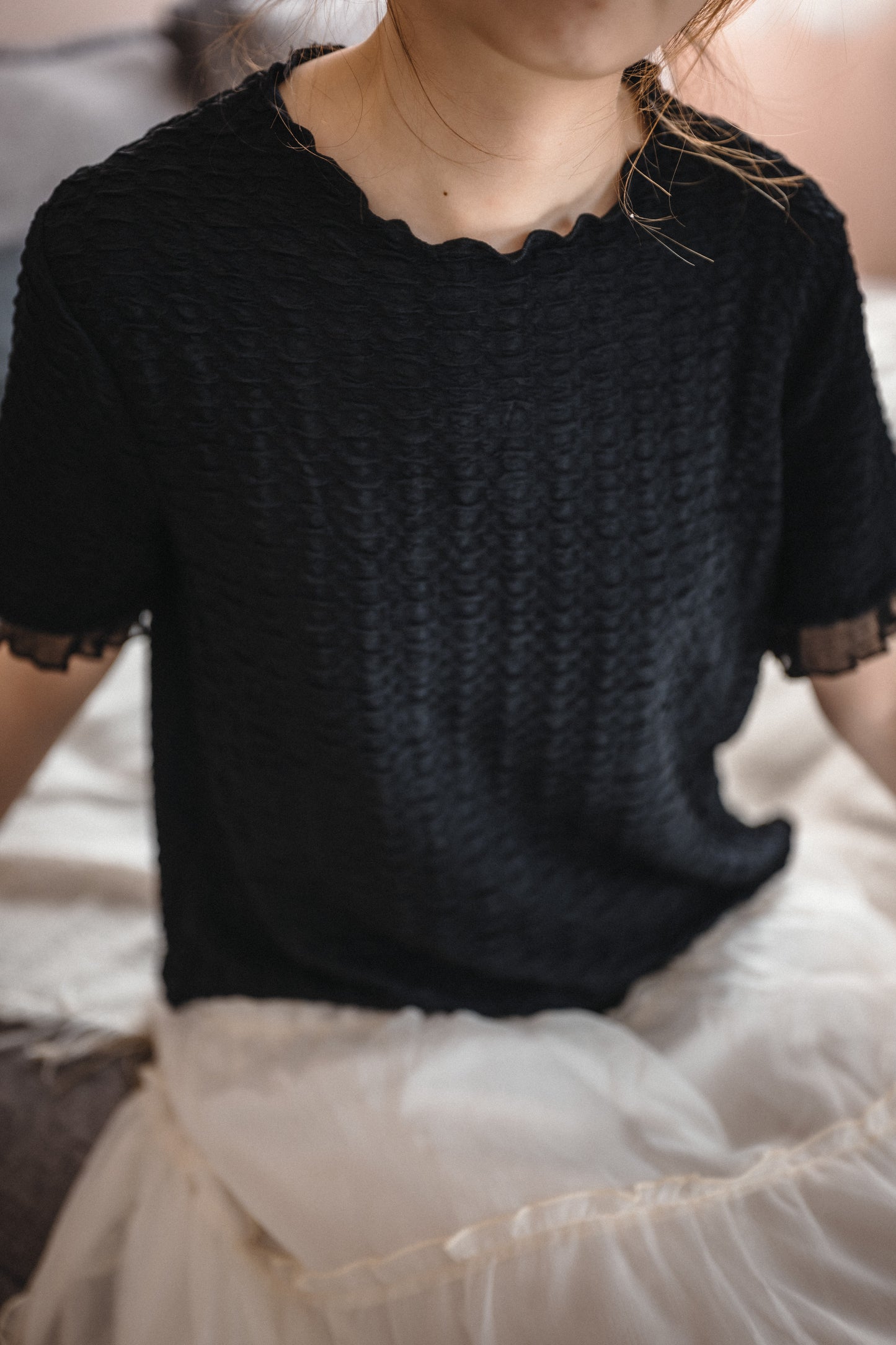 超soft☁️ 棉花糖拼接手袖TOP|3色入