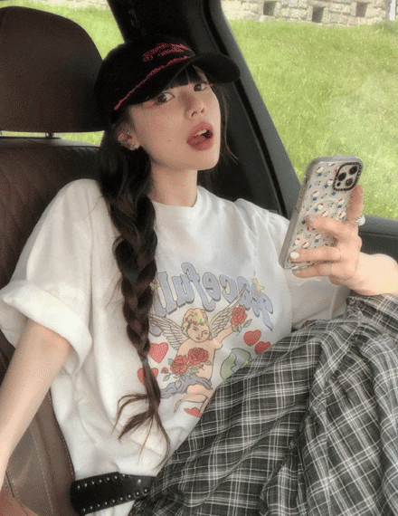 Peacefully Cupid復古印花Tee|4色入