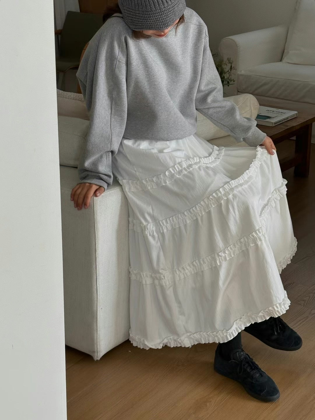 保暖毛底🧣 Ruffle花邊蛋糕裙|2色入