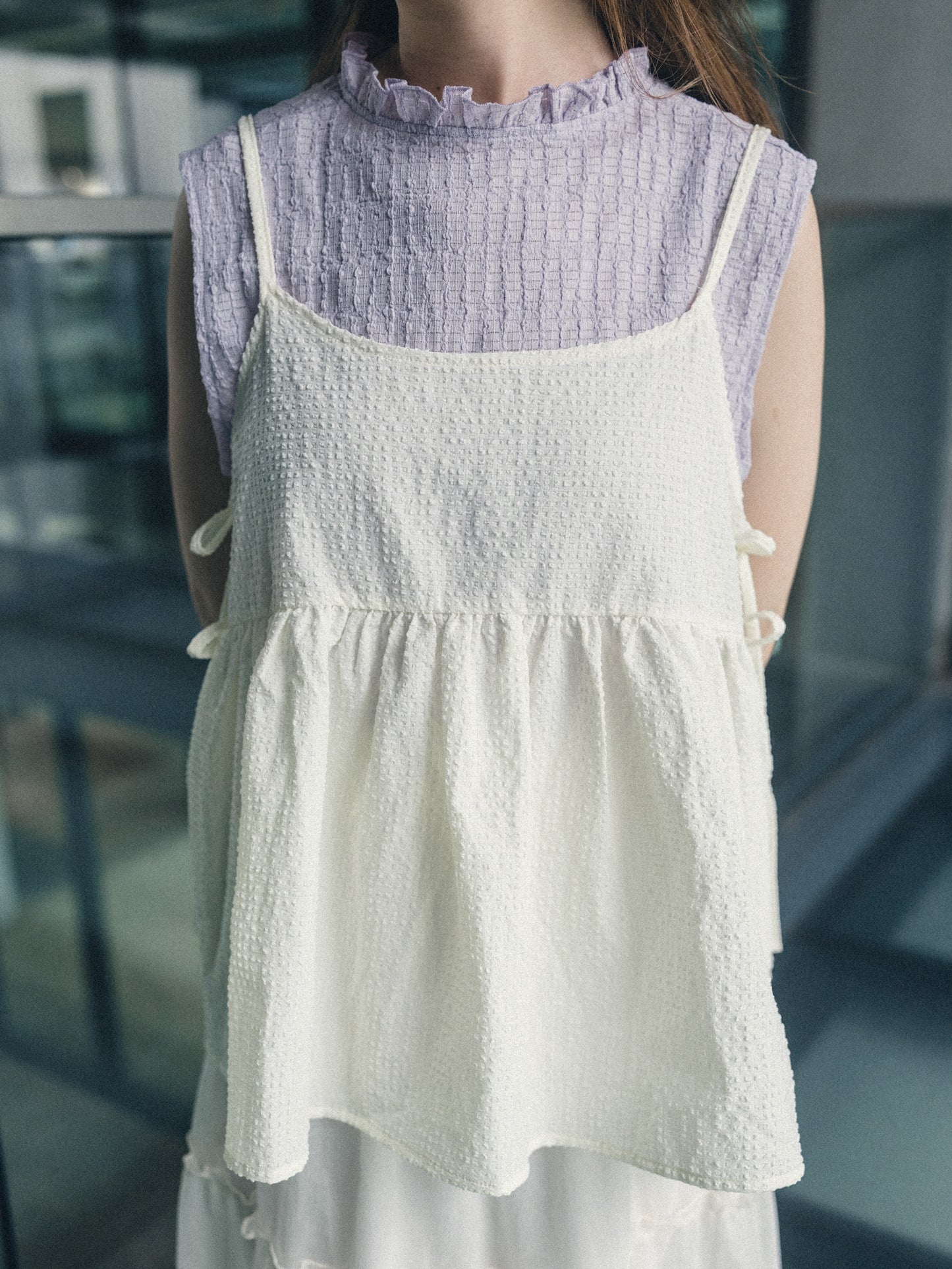 夏日☀️暗格紋側綁帶外搭|4 colors