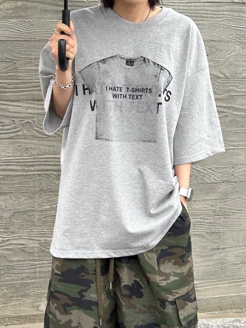“I Hate T-shirts with Text” TEE|3色入