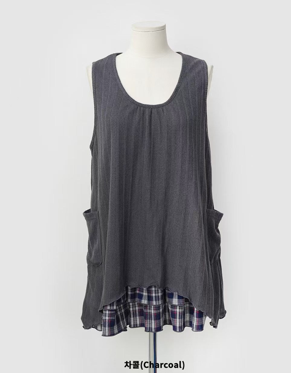 兩層layer🧸拼接背心娃娃top|3色入