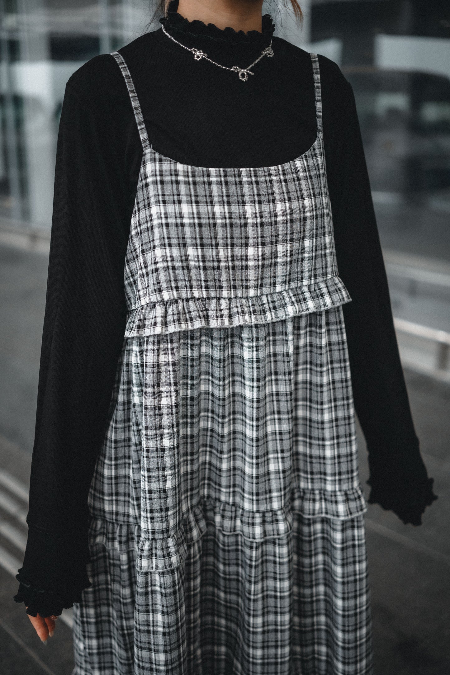 秋冬🟤格紋Ruffle OPS|4色入