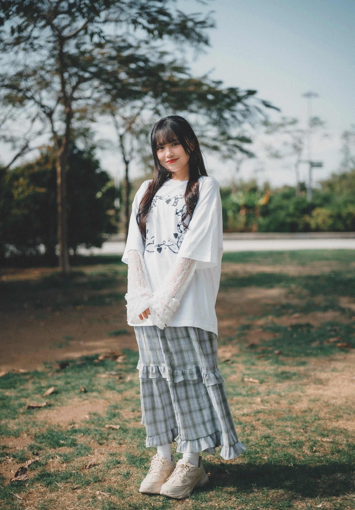 春日荷葉Ruffle格仔Dress|2色入