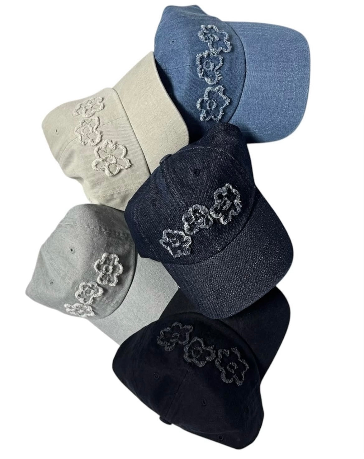 Vintage Flower Denim Cap|5色入