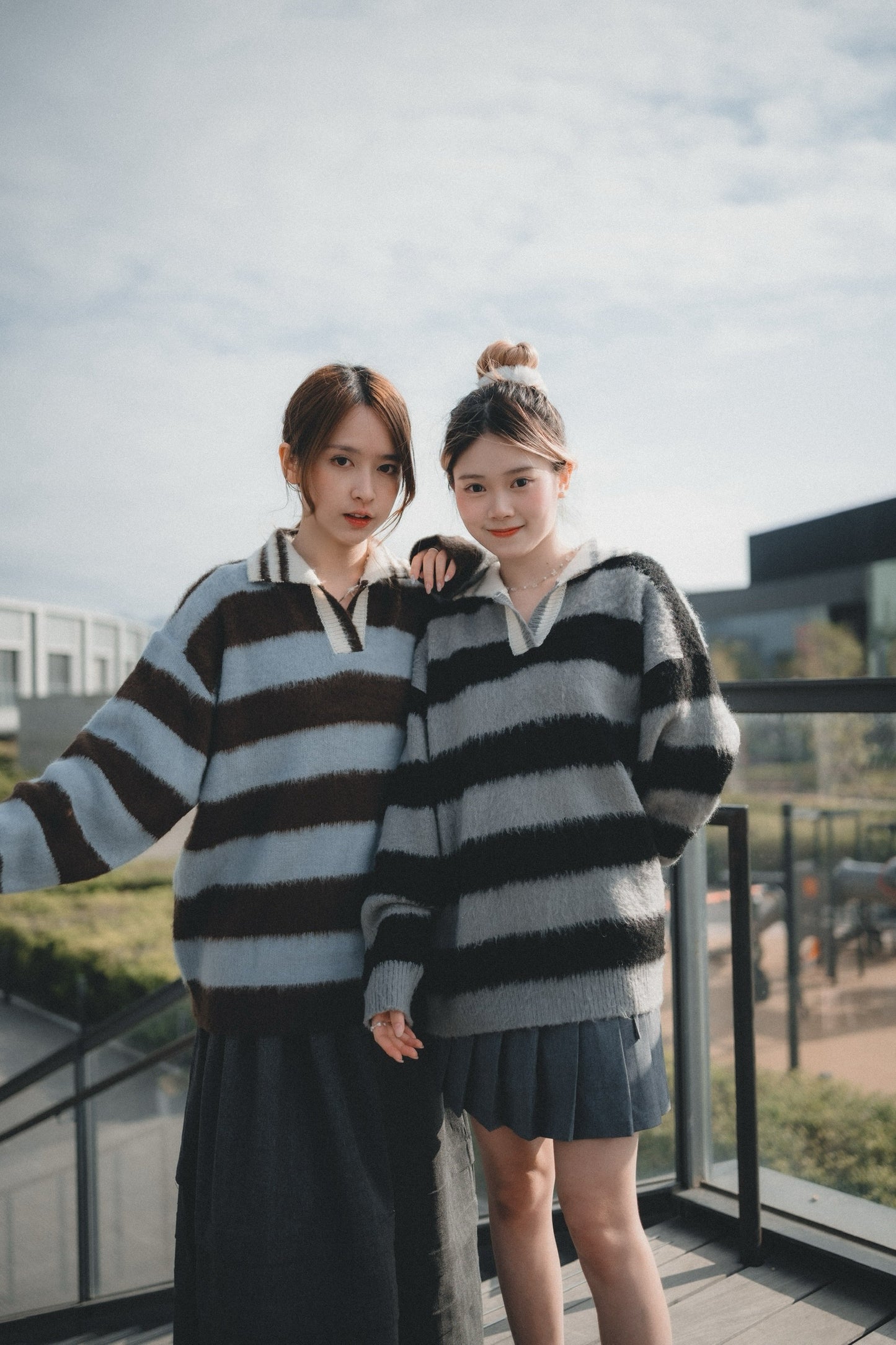 滑滑Fluffy • Stripe Collar Knit | 4色入