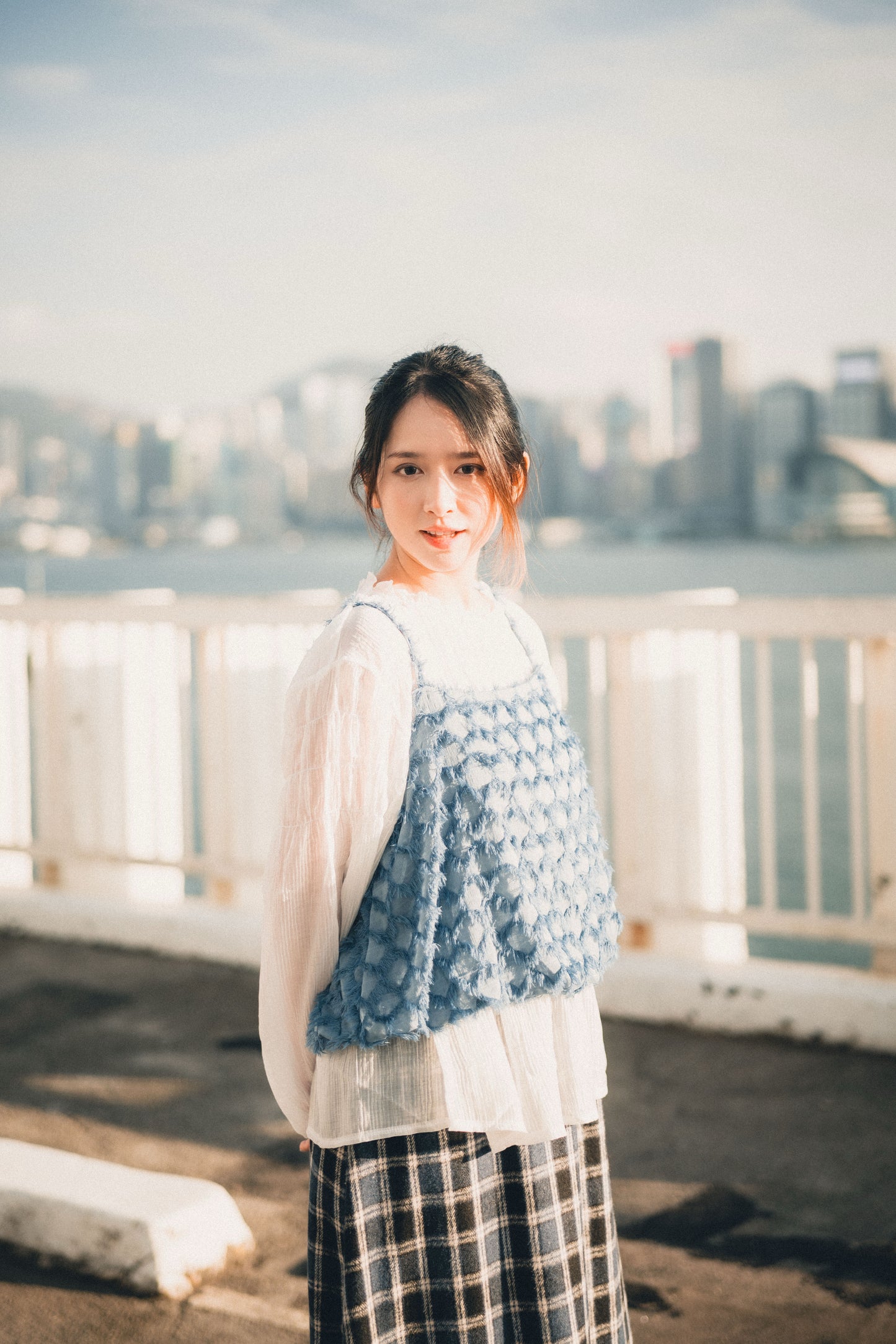 毛毛菱格吊帶背心外搭|4色入