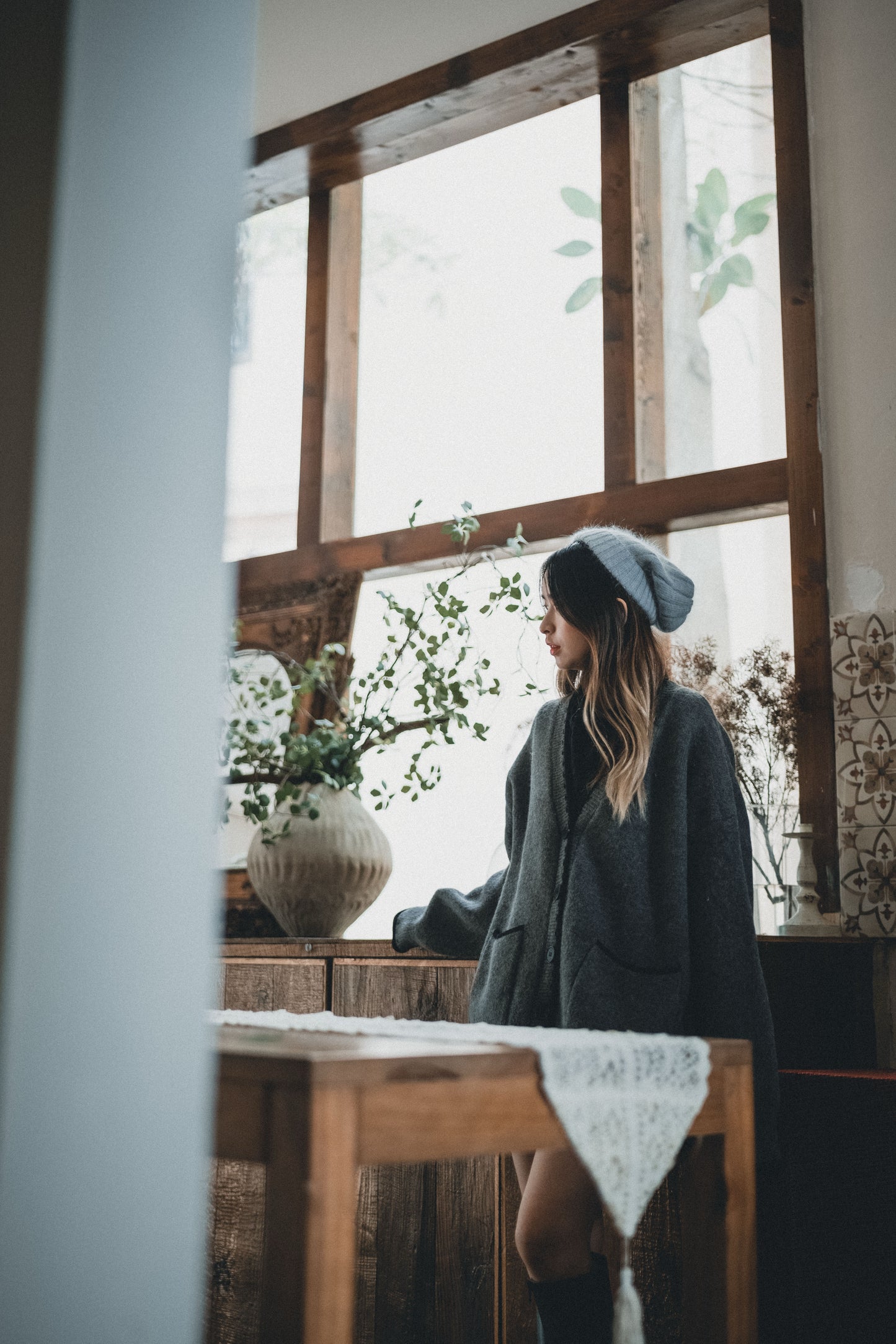 厚實拼邊長外套|3色入