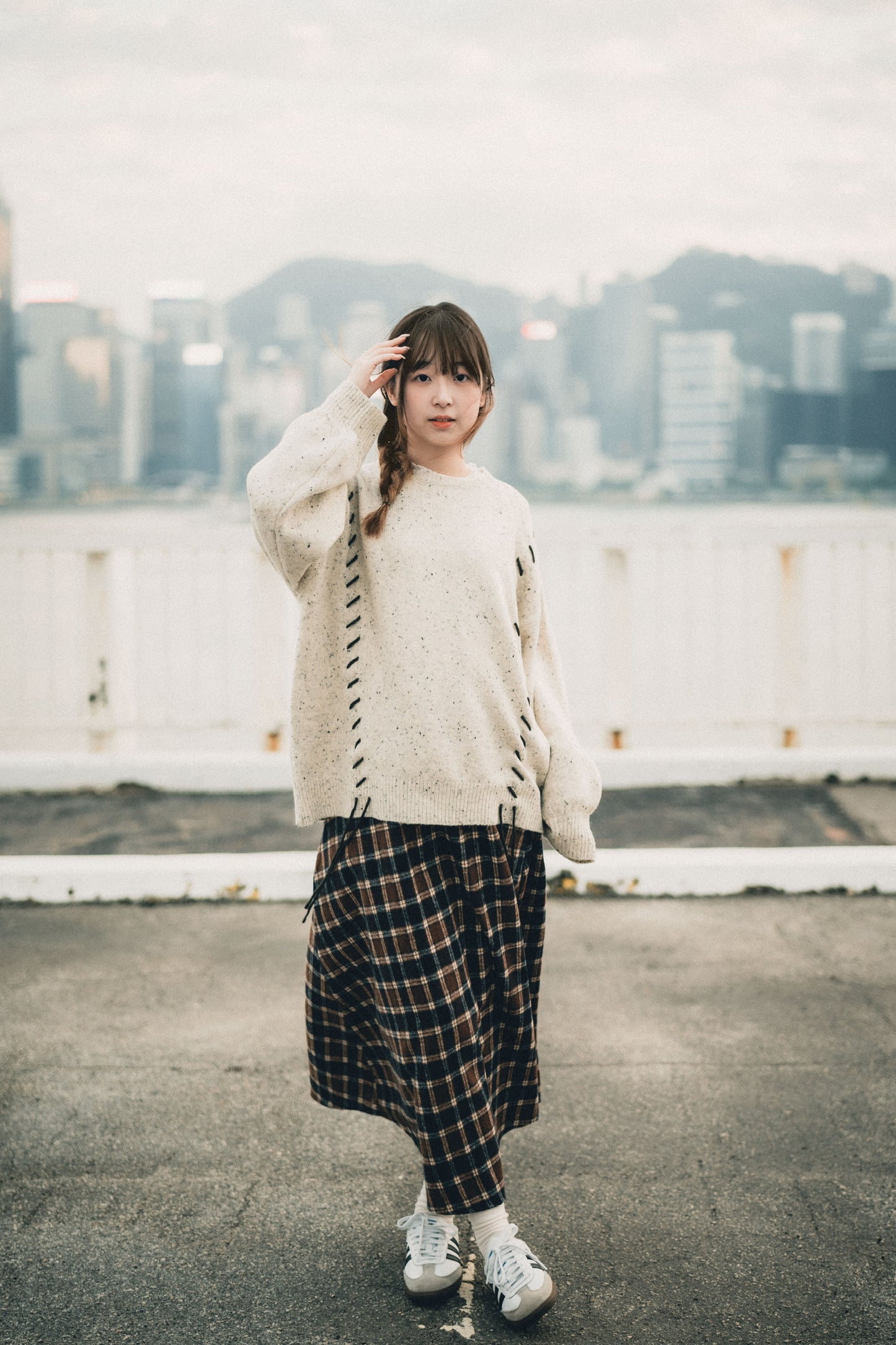 曲奇趣趣🍪 拼色粗縫繫帶針織上衣|3色入