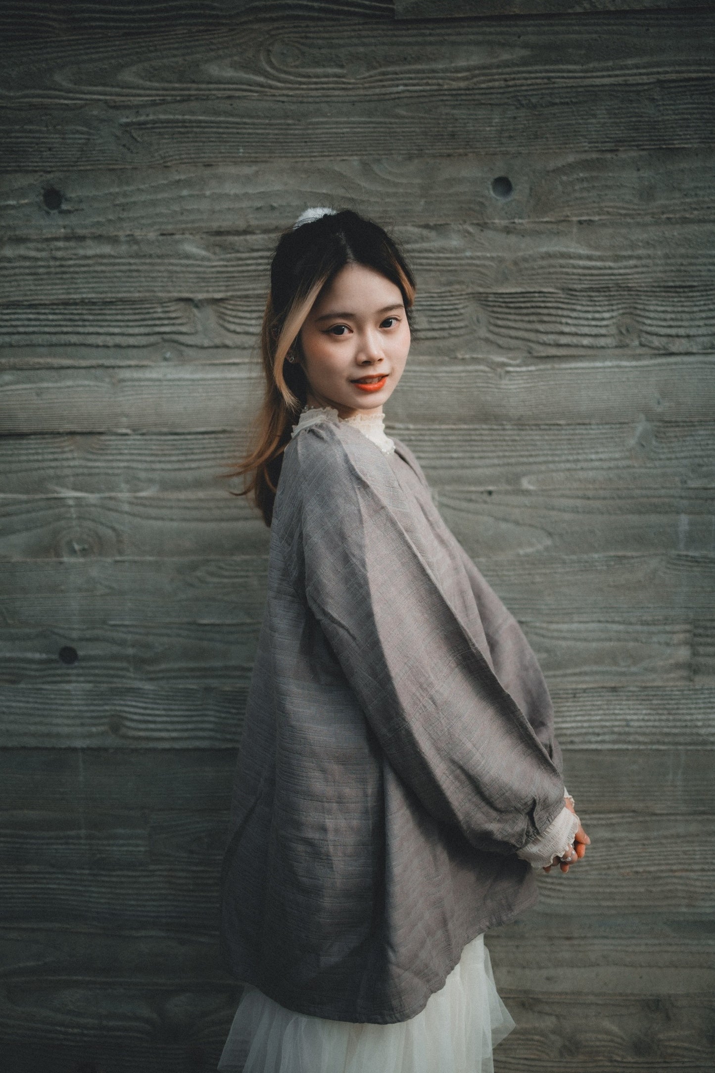 棉麻壓摺泡泡袖上衣|3色入