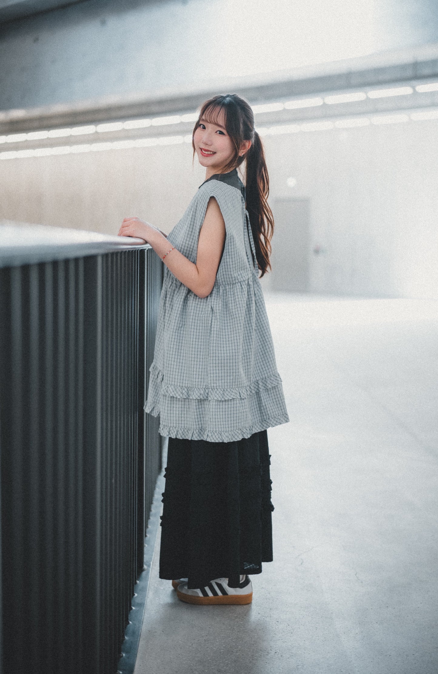 三層Ruffle Ruffle暗格紋半身裙|3色入