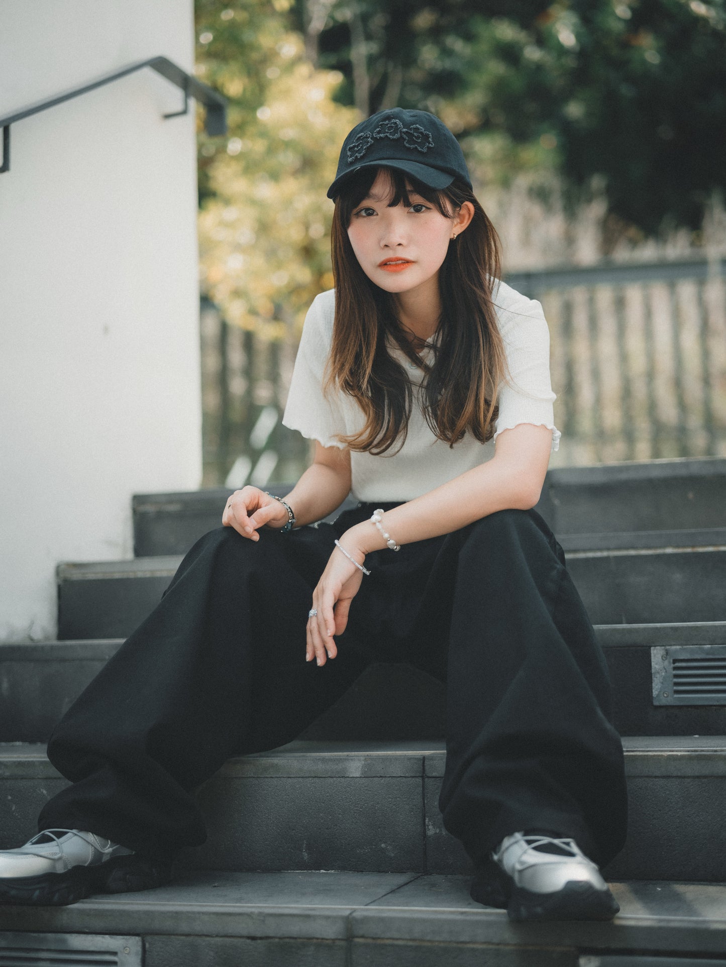 Vintage Flower Denim Cap|5色入