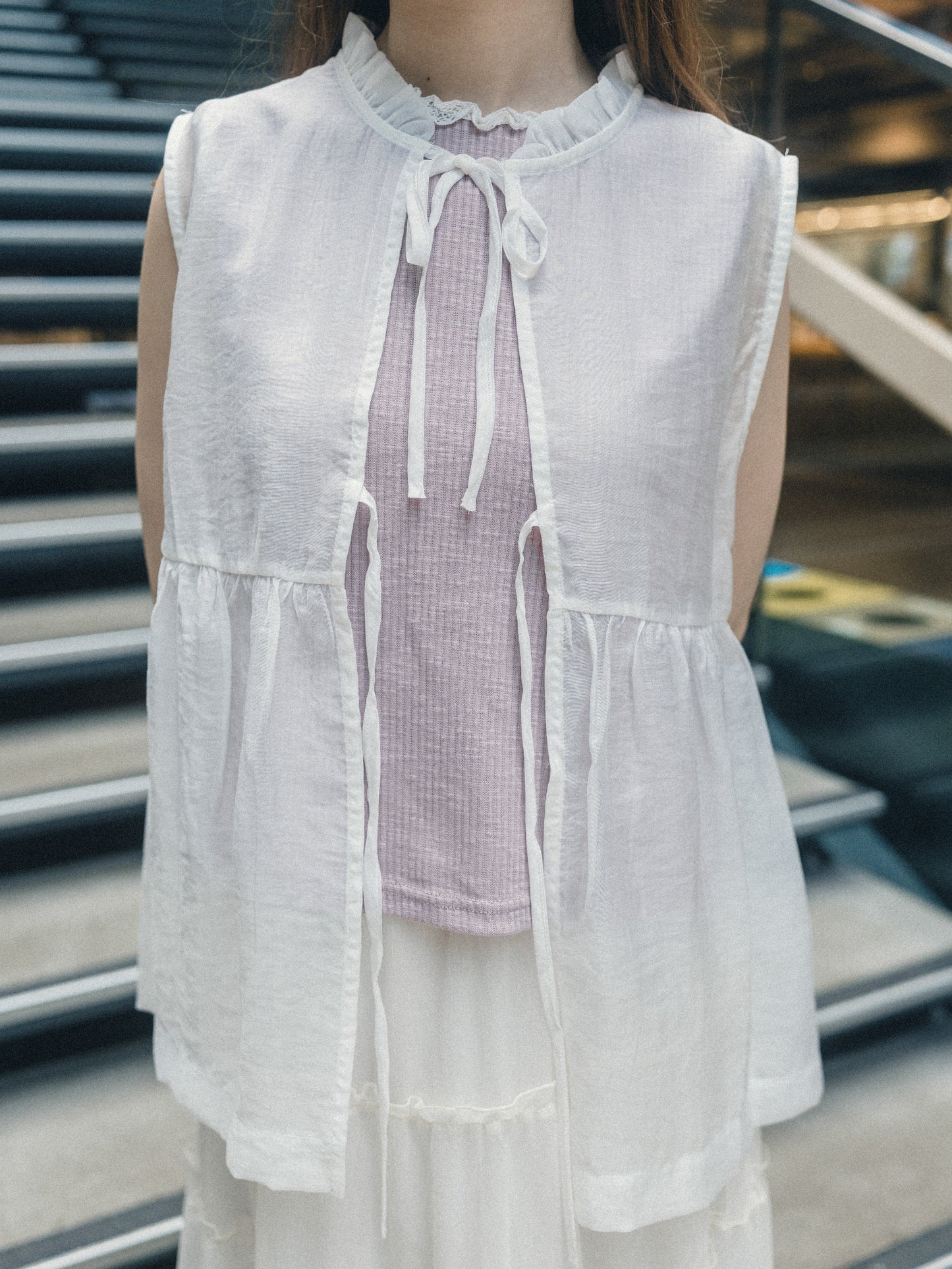 Ruffle領透透綁帶背心|4 colors
