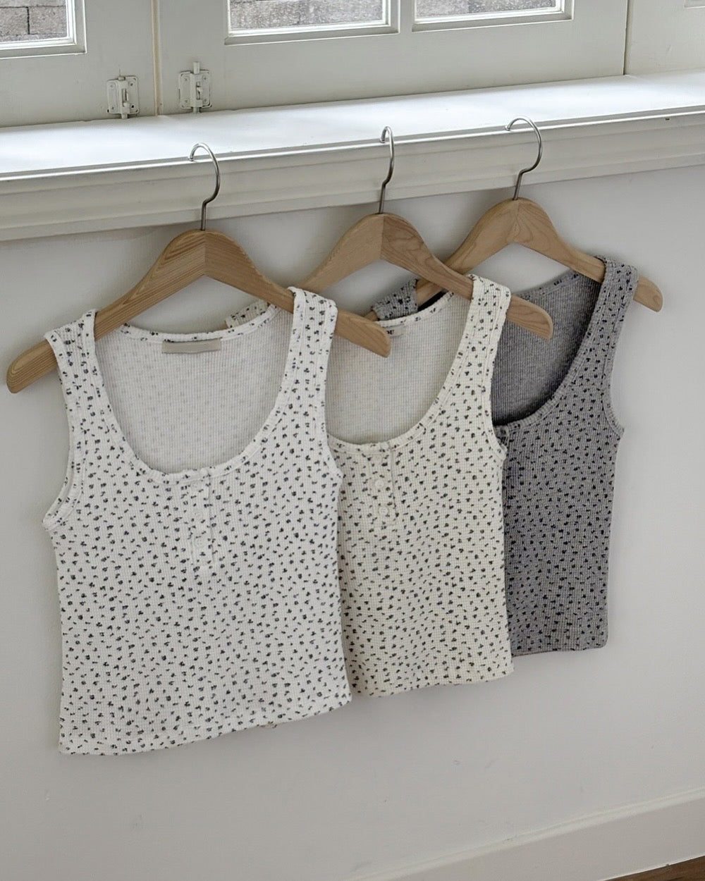 夏天💐小碎花方領背心|3色入