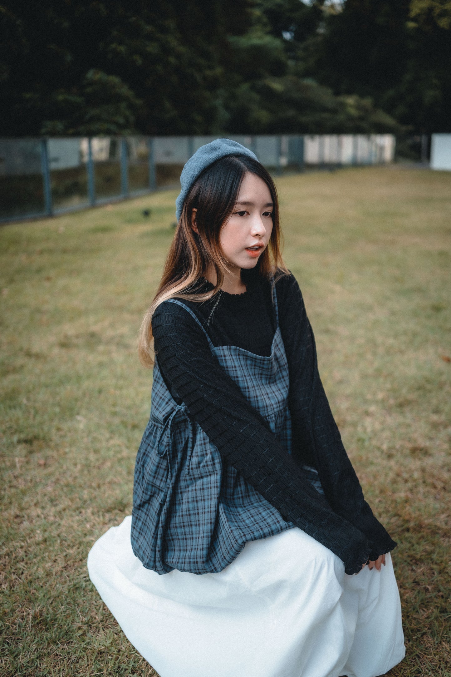 暗格紋Ruffle領內搭Top|3色入