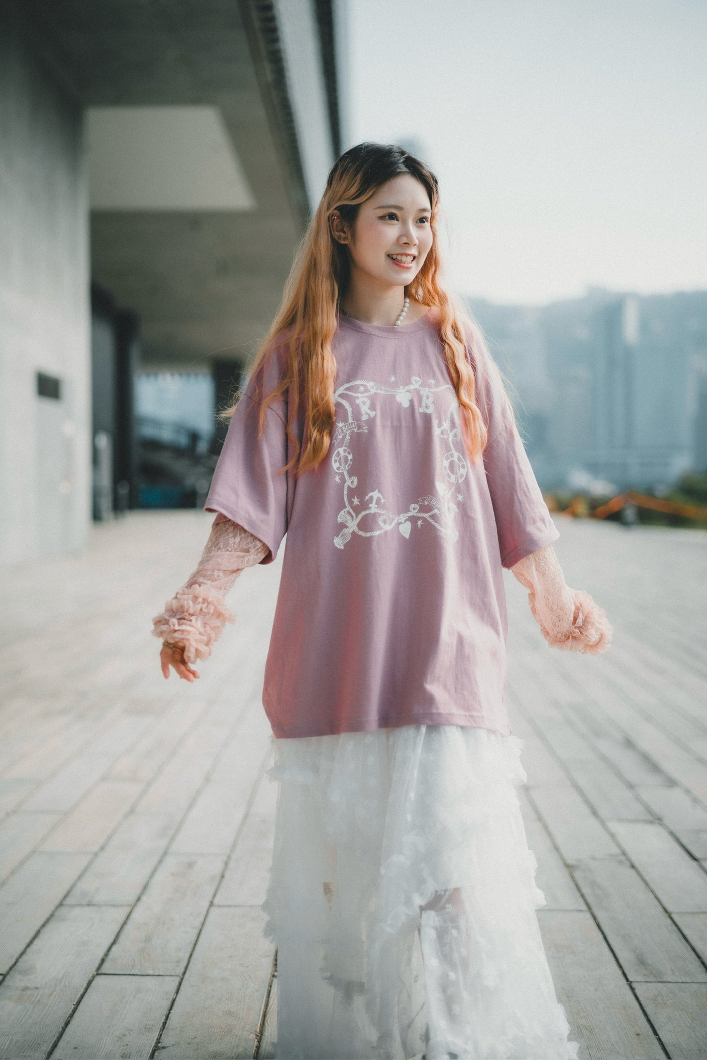 ROMANTIC RUFFLE LACE SLEEVES TEE | 3色入