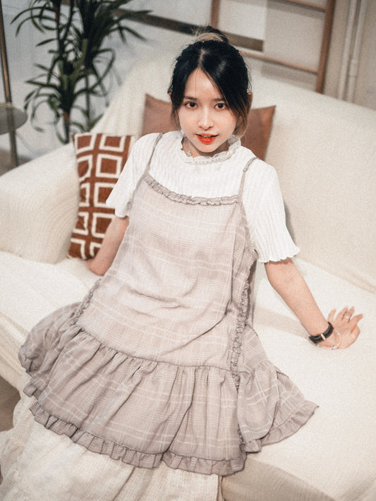 Lace領暗直紋TOP|2色入