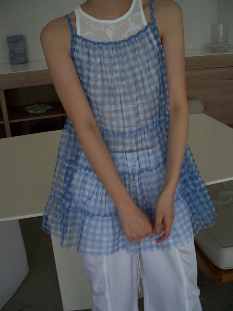 小格子半透娃娃layer OPS|2色入