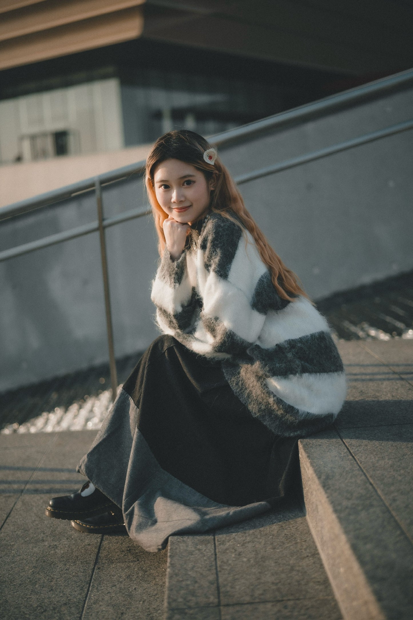 森系🌿 復古寬版拼色牛仔半裙|2色入