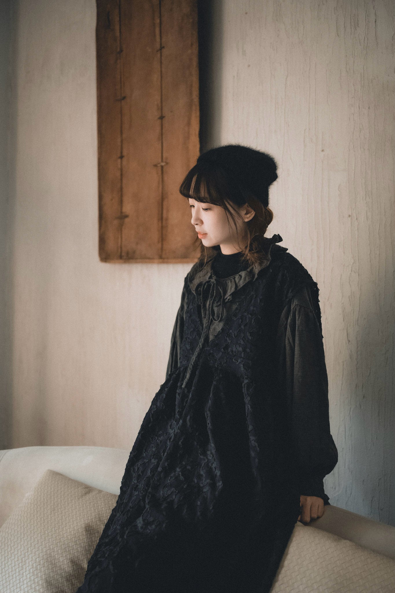 雙層花邊領小綁結襯衫|4色入