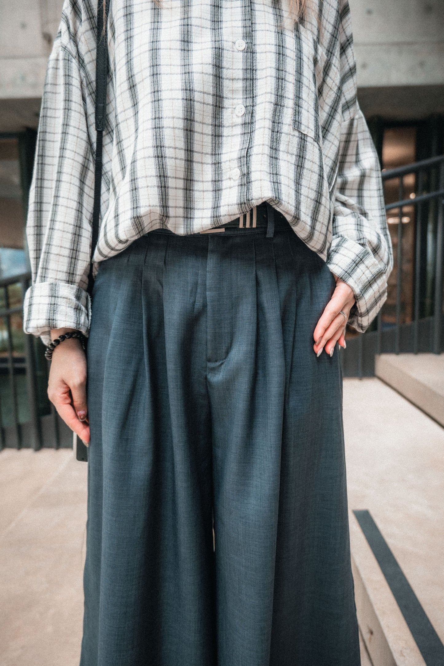 絲滑〰️西裝闊腳長褲(送皮帶)|4色入