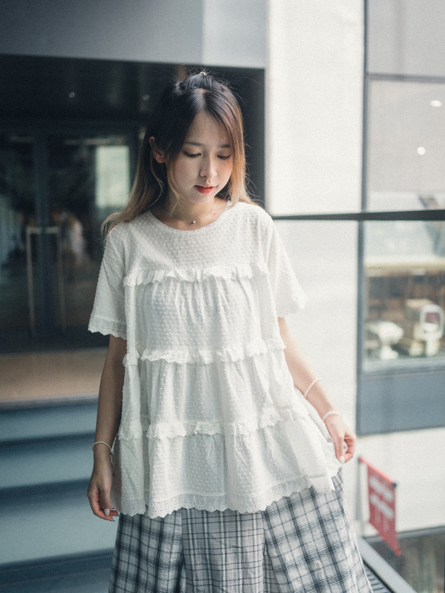 Ruffle層層點點蛋糕Top|2 colors