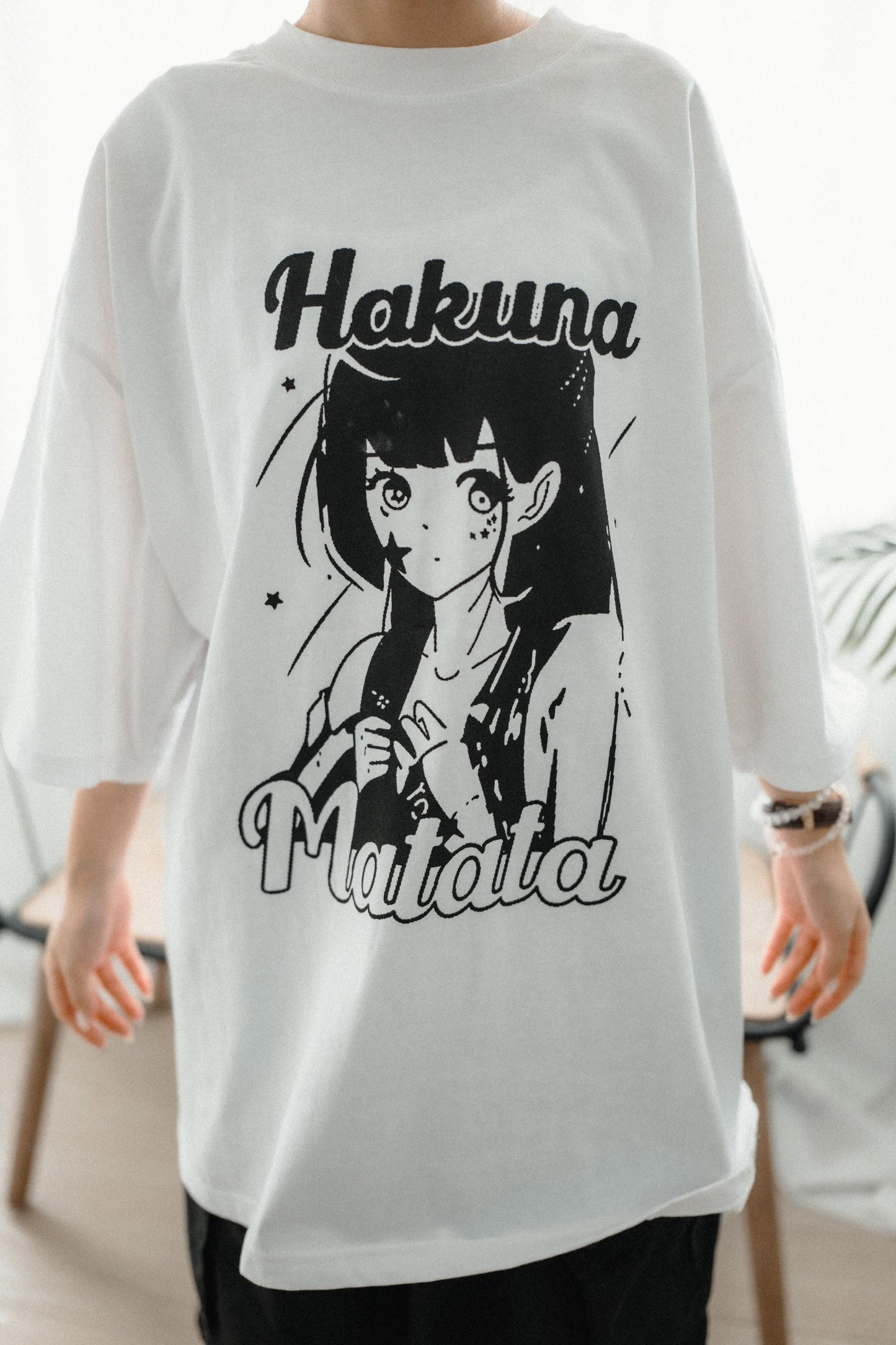 Hakuna漫畫少女風Print Tee|1色入