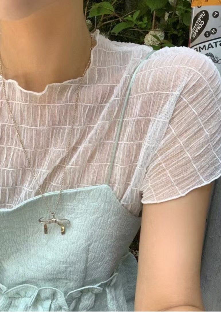 透膚飛飛袖內搭top|4色入