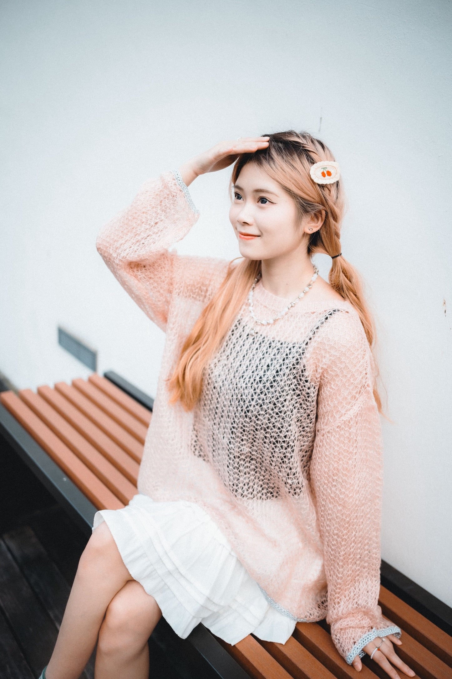 Soft Pastel~ 透膚拼色邊編織上衣|5色入