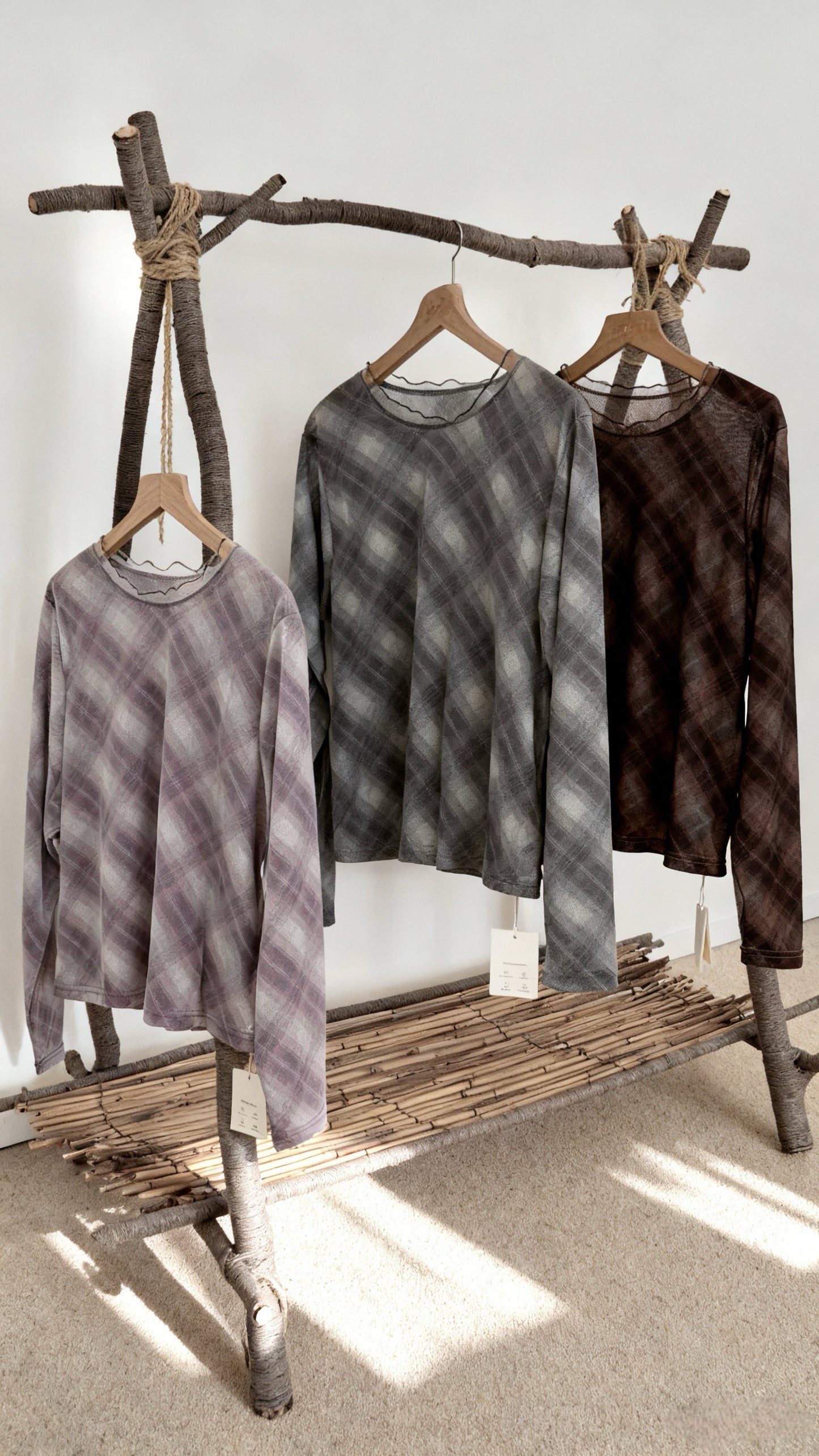 格紋拼紗領RUFFLE TOP|3色入