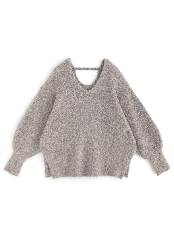 羊毛混紡V領針織上衣|3色入