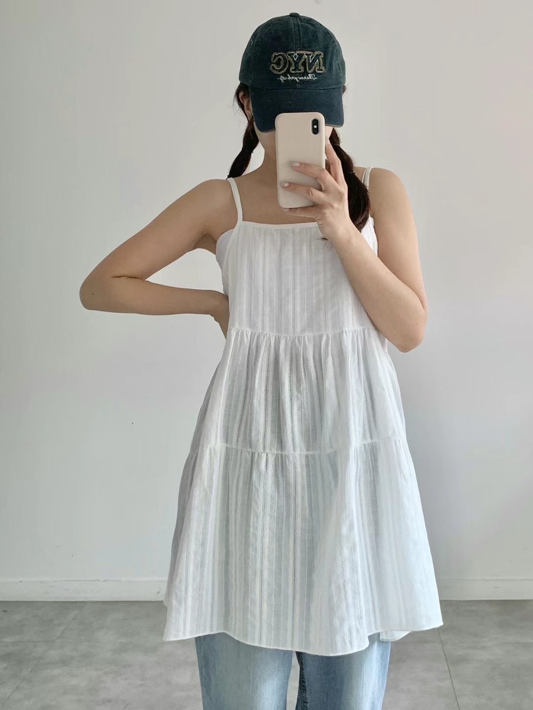 百搭疊穿暗花吊帶背心裙|3色入