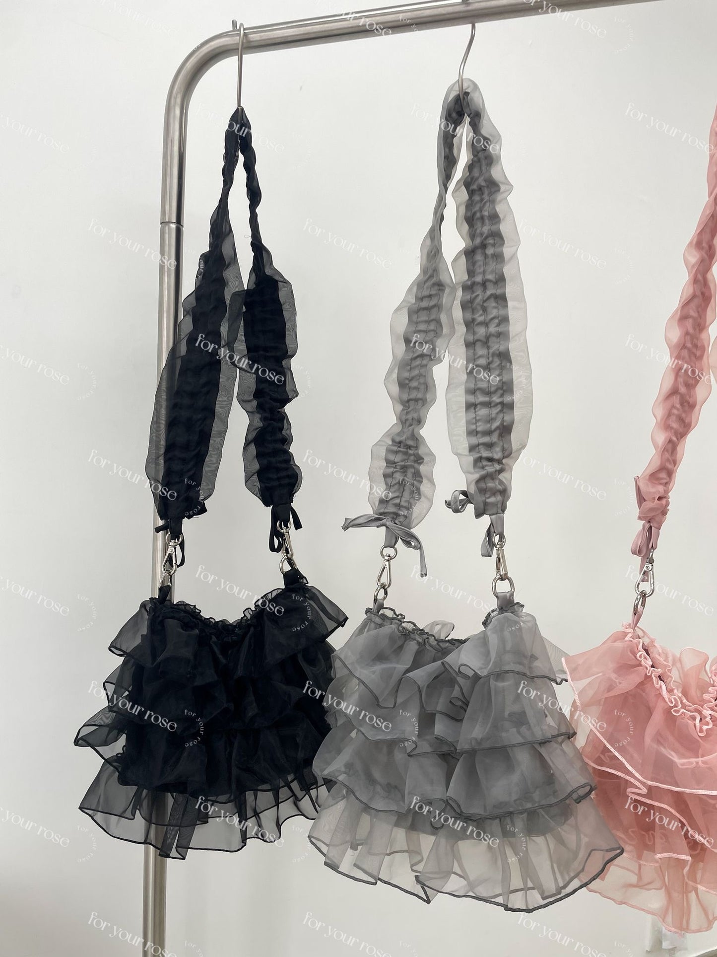 蛋糕層層ruffle紗紗袋 S size|4色入