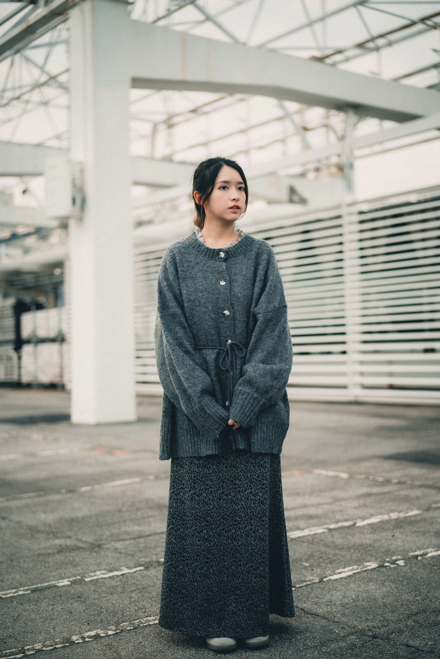 磨毛面針織豹紋魚尾裙|2色入