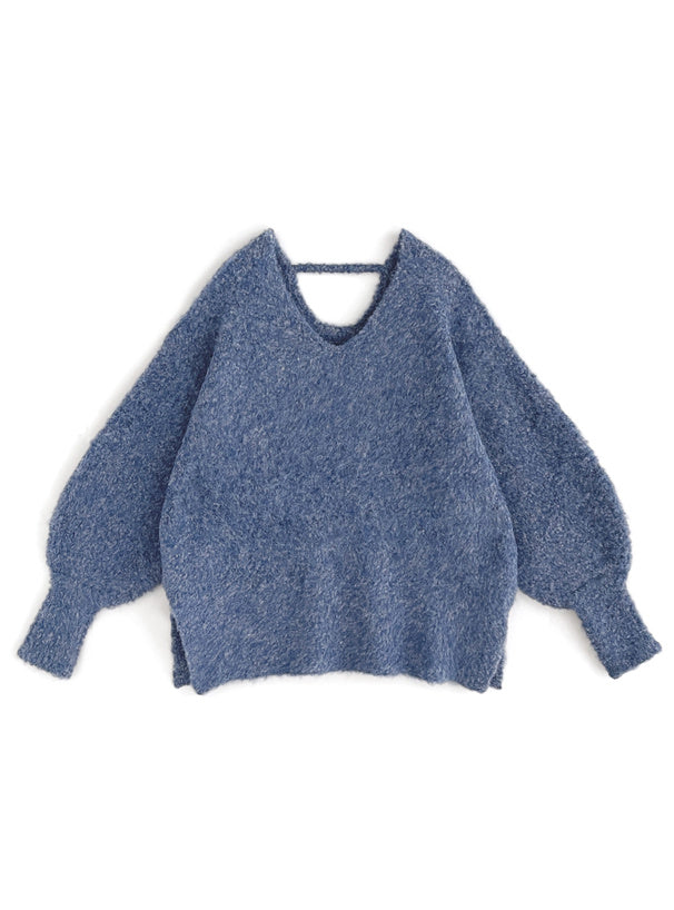 羊毛混紡V領針織上衣|3色入