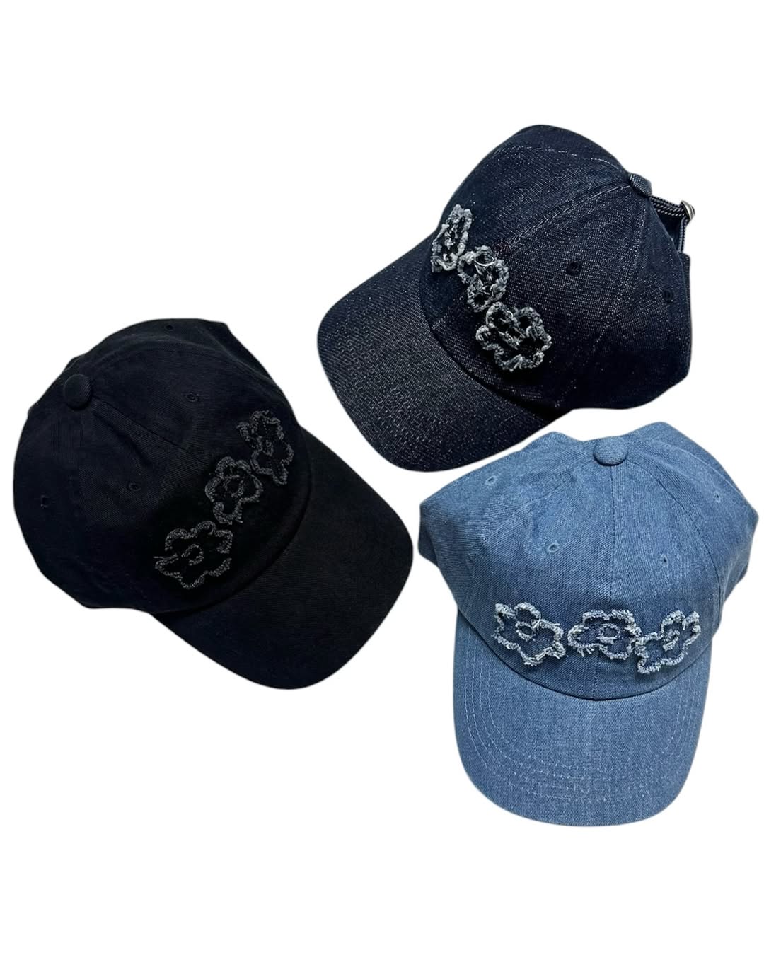 Vintage Flower Denim Cap|5色入
