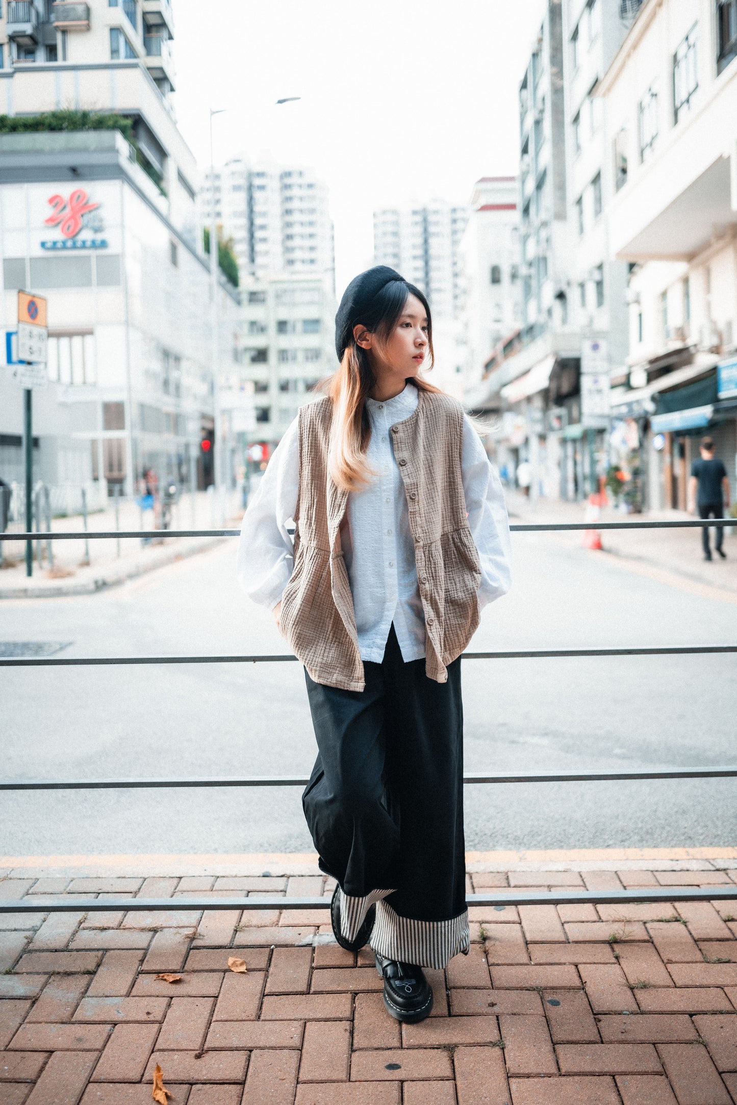 百搭易襯!圓領粒粒格紋襯衫|3色入