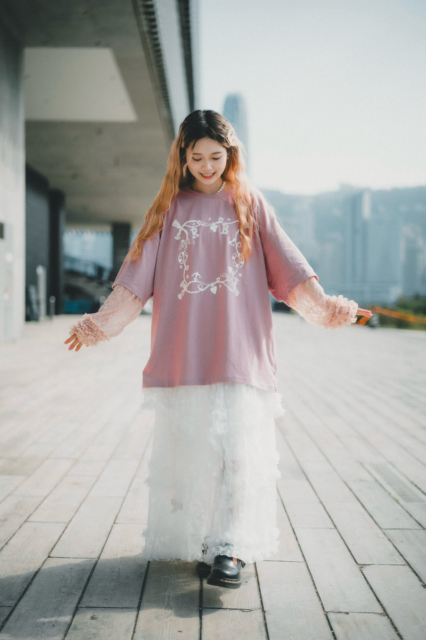 ROMANTIC RUFFLE LACE SLEEVES TEE | 3色入