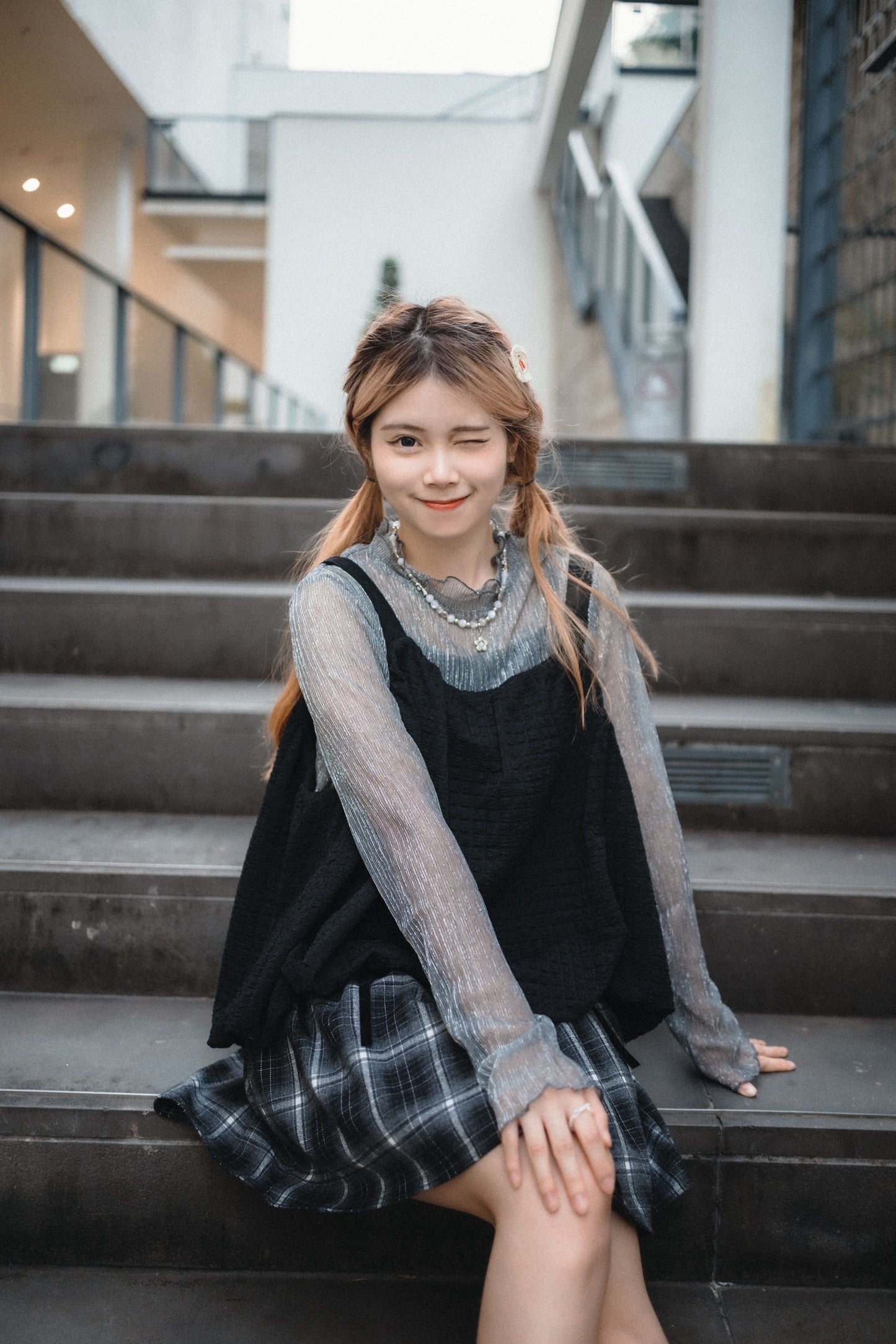 多穿法!泡泡格綁帶背心外搭|4色入