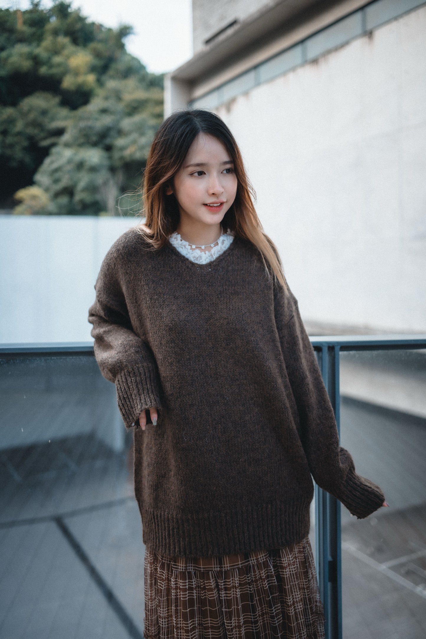 三分甜🍡軟糯Lace V領毛衣|3色入