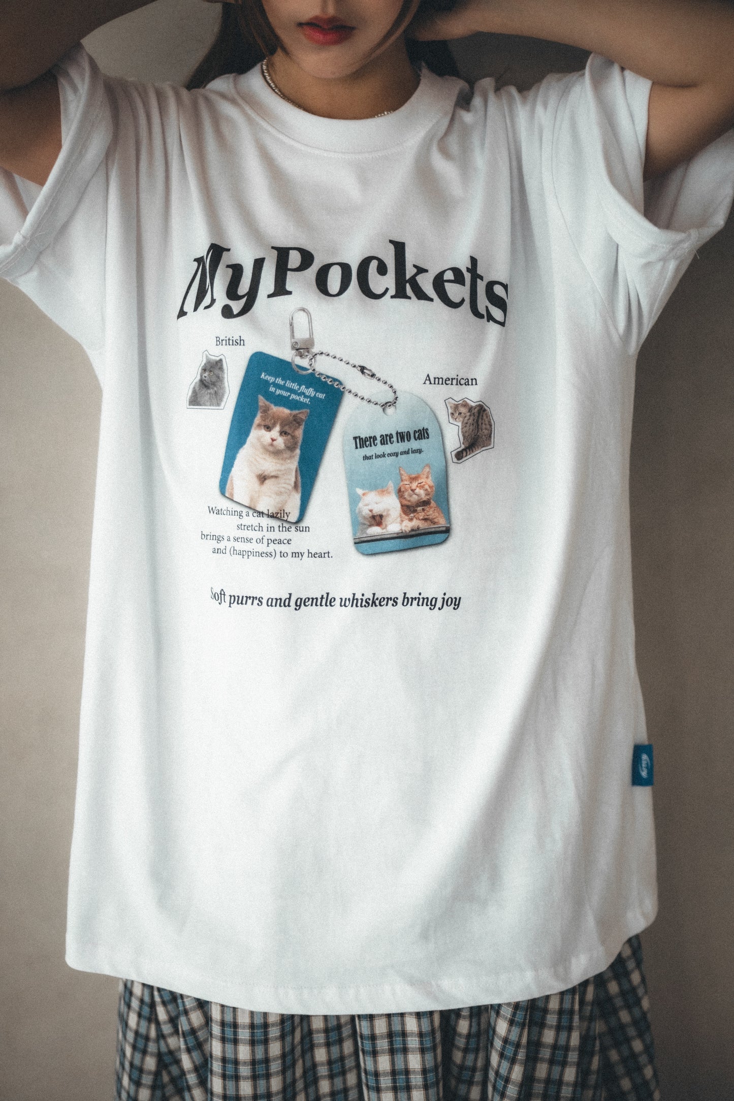 “My Pockets” Cat Tee|3色入